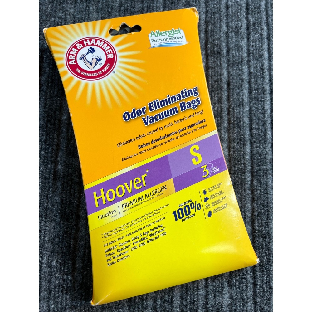 ARM & HAMMER Vacuum Bags 3-Pack Yellow Odor Eliminating Premium Allergen S‎ Bags